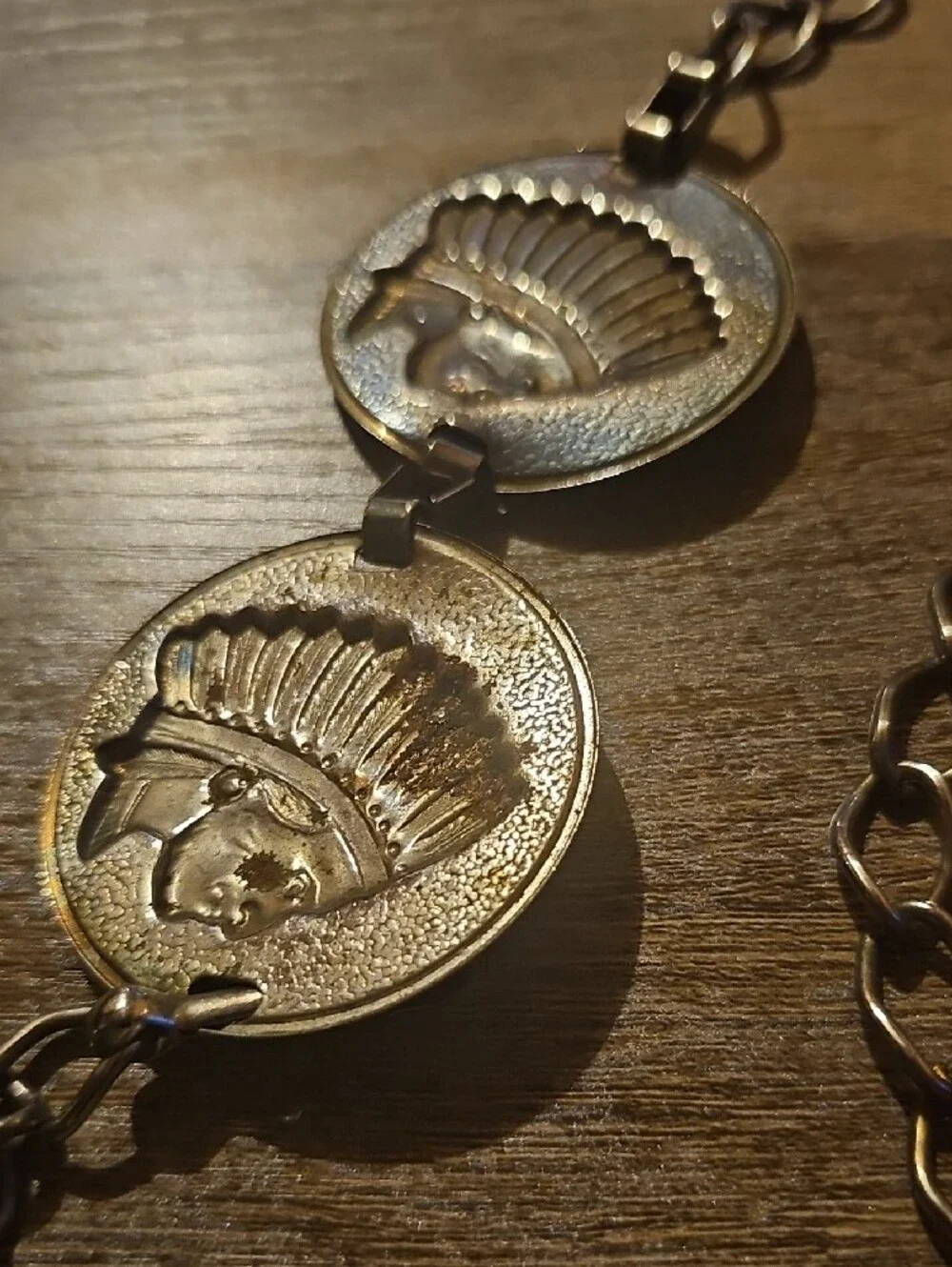 Vintage Western Silver Medallion Chain Belt